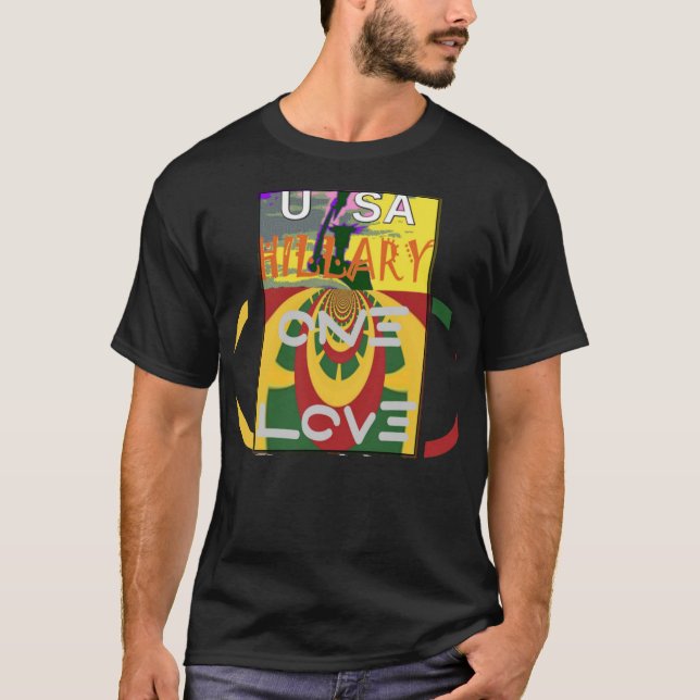 Kärlek-meddelande i Rasta Färg Art-utskrift T Shirt (Framsida)