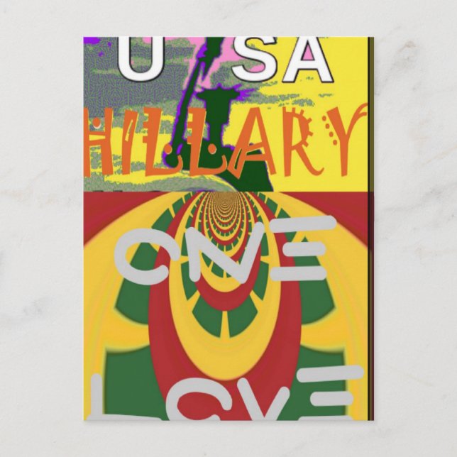 Kärlek-meddelande i Rasta Färg Art-utskrift Vykort (Framsida)