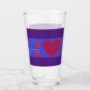 Kärlek-meddelande på en blå kopp-lila av glas