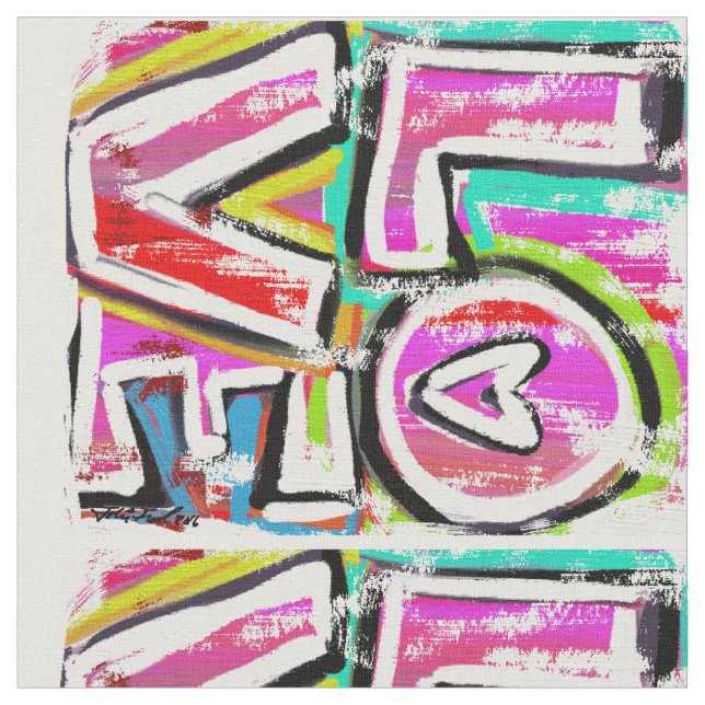 KÄRLEK (medeltryck) Tyg (Närbild)