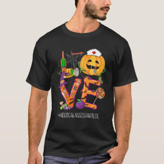 Kärlek Medicinsk assistent Life Halloween Pumpkin T Shirt