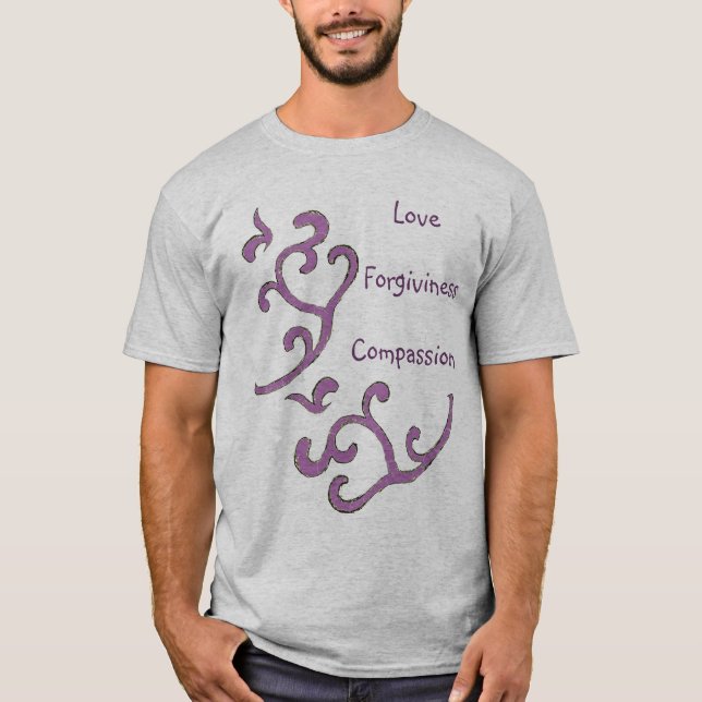 Kärlek-Medkänsla-Förlåtelse skjorta, organiskt T-shirt (Framsida)