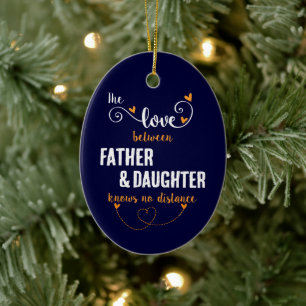 kärlek mellan far och dotter avstånd julgransprydnad keramik