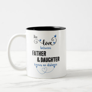 kärlek mellan far och dotter avstånd Två-Tonad mugg