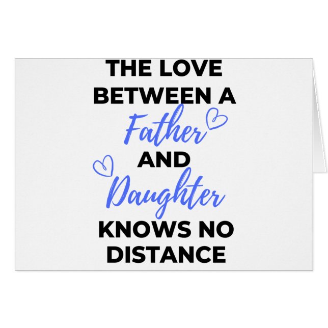 Kärlek mellan Far och dottersvart Hälsningskort (Framsidan Horizontal)