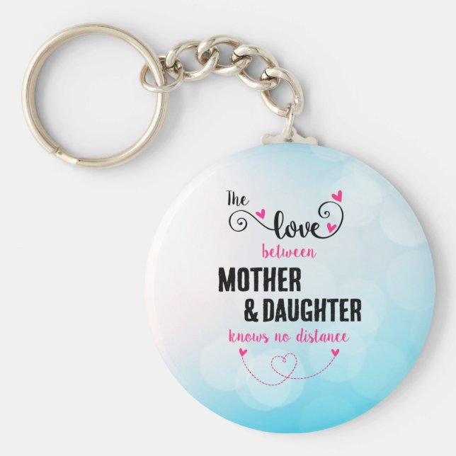 Kärlek mellan mor och dotter avstånd nyckelring (Framsidan)