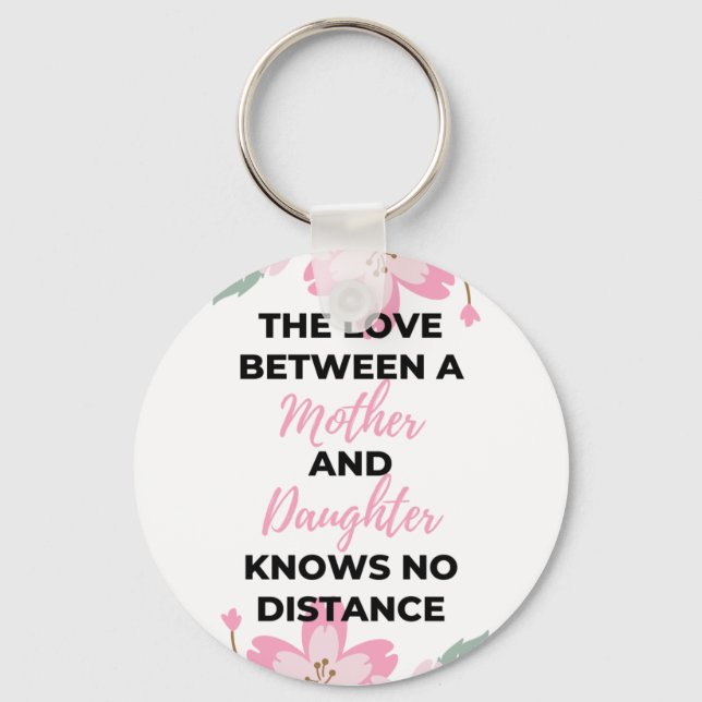 Kärlek mellan Mor och dotter känner svart Nyckelring (Framsida)