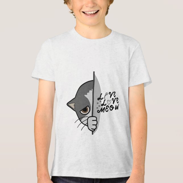 kärlek meow cat lover design #catlover #catlife #c t shirt (Framsida)