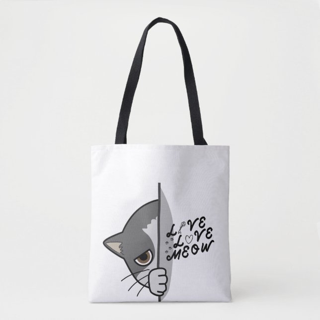 kärlek meow cat lover design #catlover #catlife #c tygkasse (Framsida)
