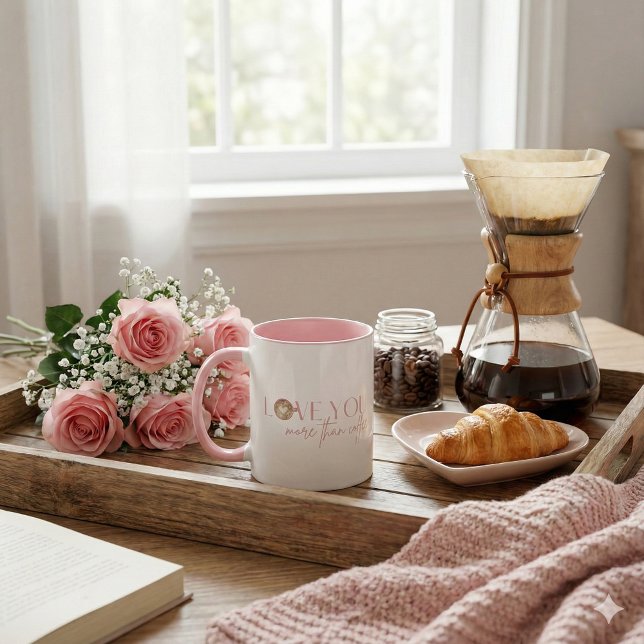 Kärlek mer än kaffe Mugg (Let someone special know how much you love them with this, "Love you more than coffee" mug! )