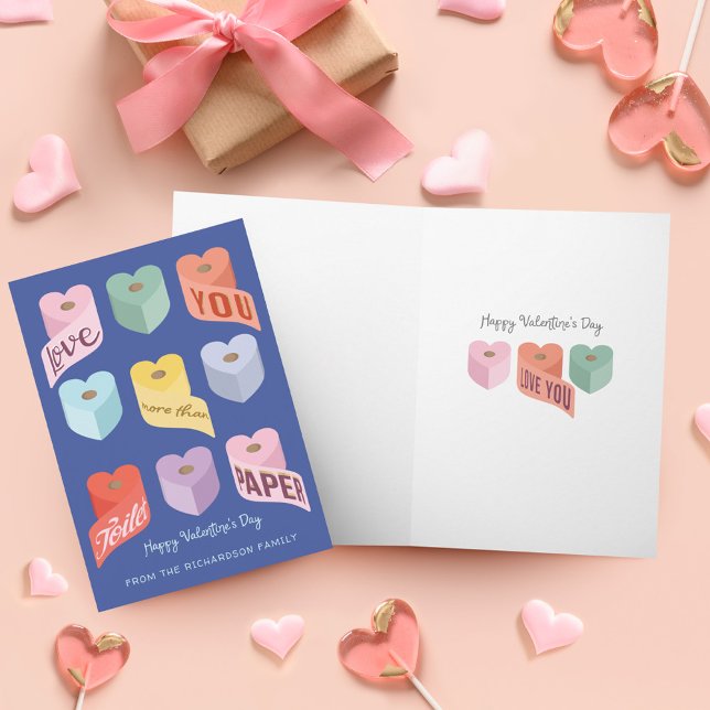 Kärlek mer än Toilet Pappert Valentine Candy Kort (Love You More Than Toilet Paper Valentine Candy Card)