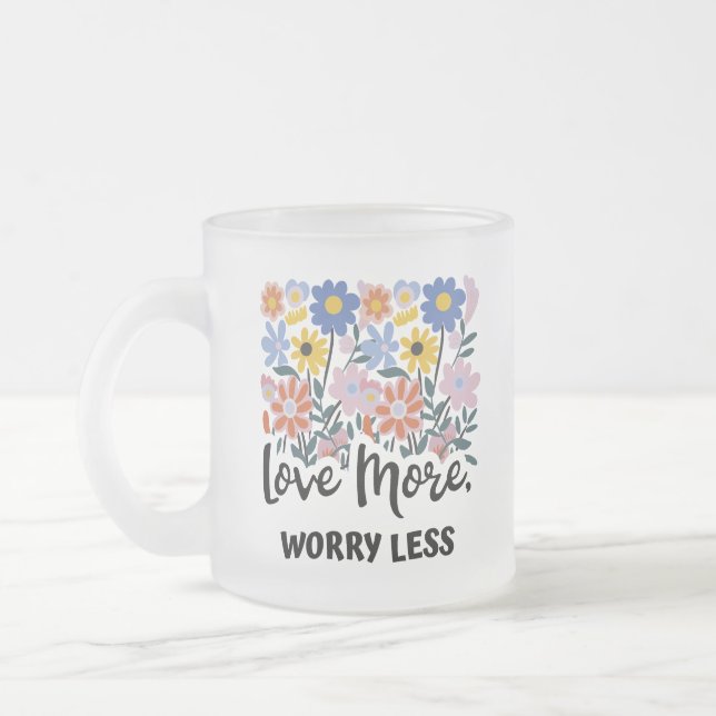 Kärlek mer oroande mindre Blommigt Mugg (Vänster)