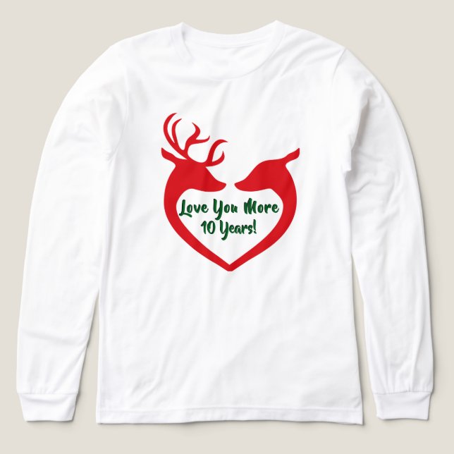 Kärlek mer: vår tionde jul! T-Shirt (Design framsida)