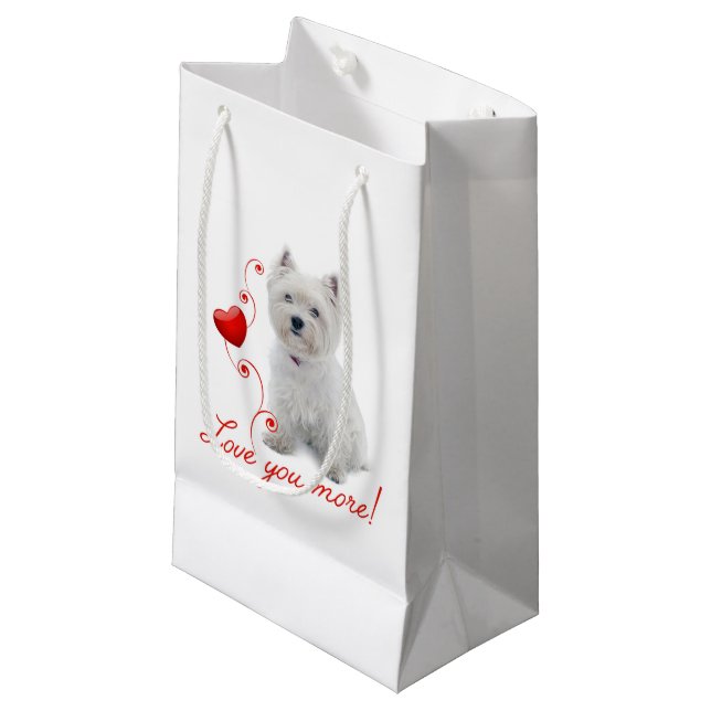 Kärlek mer! Westie Gift Bag (Framsidan Vinklad)