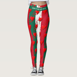 KÄRLEK MEXICO Flagga Red Hearts SPRINGA ERA TÄVLIN Leggings