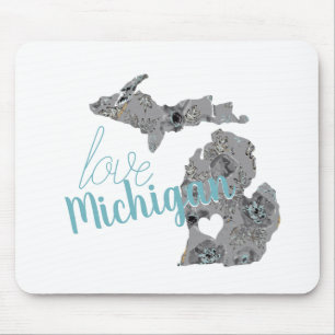 Kärlek Michigan-Blommigten fyllde Silhouette Musmatta