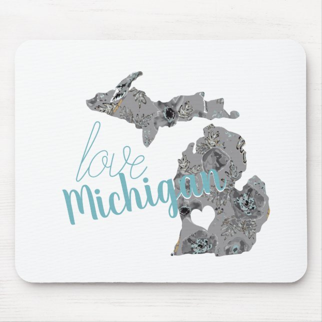 Kärlek Michigan-Blommigten fyllde Silhouette Musmatta (Framsidan)