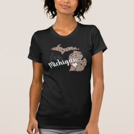 Kärlek Michigan Blommigten Mitten State Poppy T Shirt