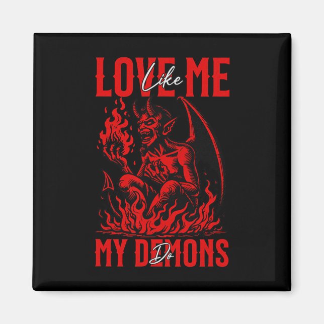 Kärlek mig som mina demoner gör med Emo Halloween  Magnet (Framsidan)