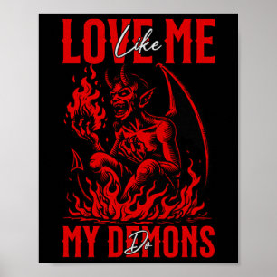 Kärlek mig som mina demoner gör med Emo Halloween Poster