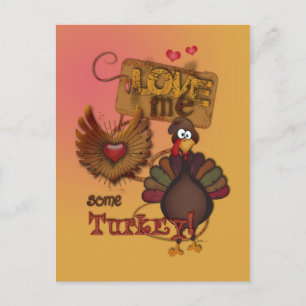 Kärlek mig Viss vykort för Turkiets Thanksgiving
