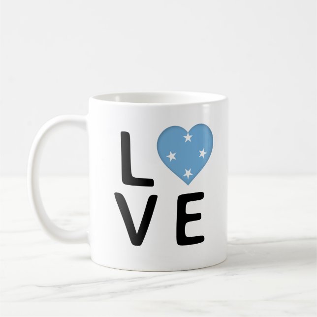 Kärlek - Mikronesien Flagga Kaffemugg (Vänster)