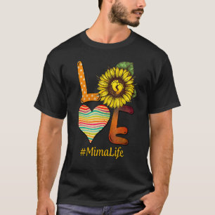 Kärlek Mima Life Grandma Sun Flower Mors dag T Shirt