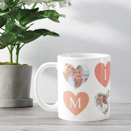 Kärlek Mimi Grandmor Rosa Heart Photos Collage Kaffemugg