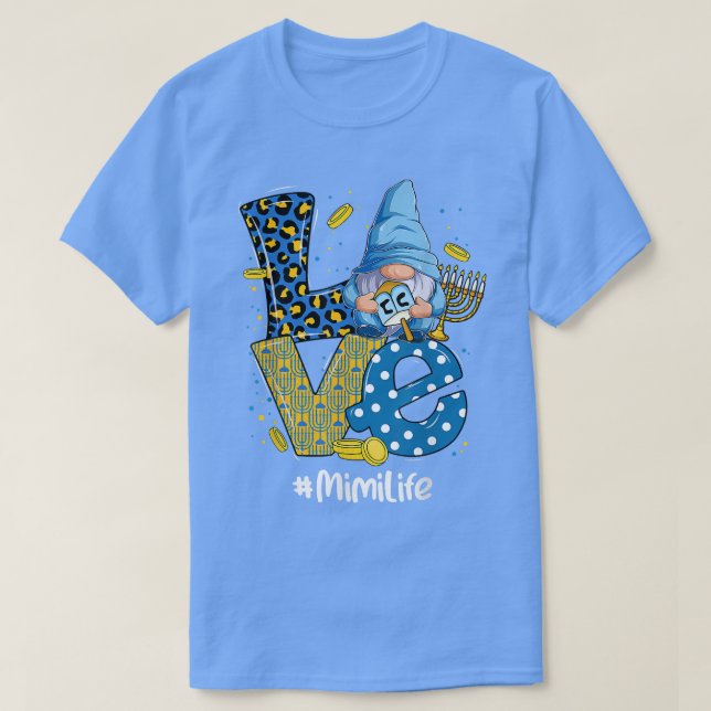 Kärlek Mimi Life Leopard Gnome Lycklig Chanukah Gn T Shirt (Design framsida)