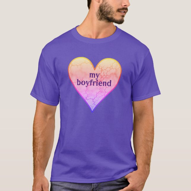 Kärlek Min Boykompis Rainbow Heart T Shirt (Framsida)