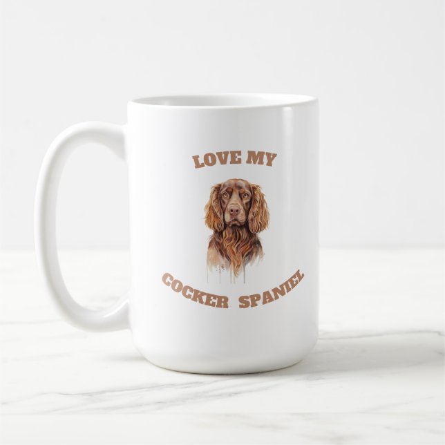 Kärlek Min Cocker Spanska Kaffemugg (Vänster)