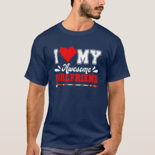Kärlek Min Coola Girlkompis Valentindagen Par T Shirt