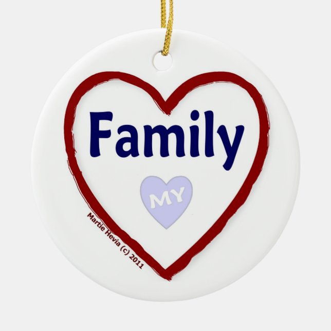 Kärlek Min familj Julgransprydnad Keramik (Framsidan)