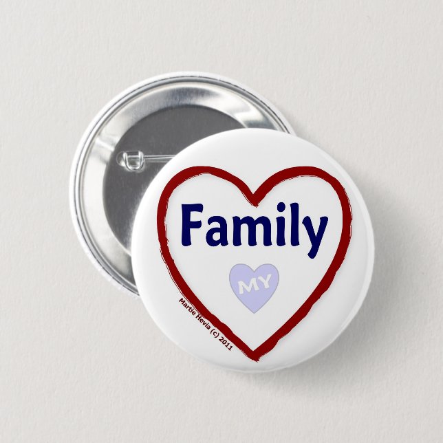 Kärlek Min familj Knapp (Framsida & baksida)
