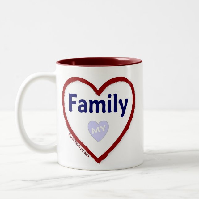 Kärlek Min familj Två-Tonad Mugg (Vänster)