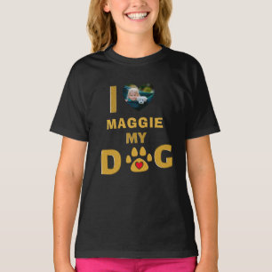 Kärlek Min Hund Photo Heart Cute Pet Personalize T Shirt