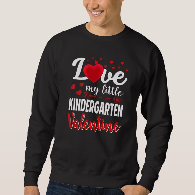 Kärlek Min lilla Kindergarten School Teacher Valen Lång Ärmad Tröja (Framsida)