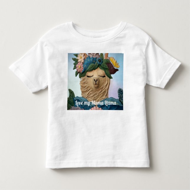 Kärlek min Mamma Llama T-shirt för småbarn (Framsida)