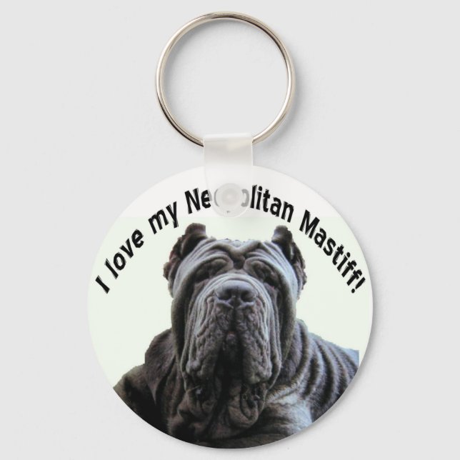 kärlek min Neopolitan Mastiff-nyckelkedja Nyckelring (Framsida)