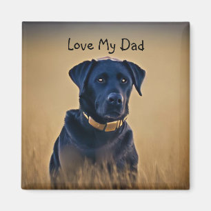 Kärlek Min Pappa Svart lab Magnet