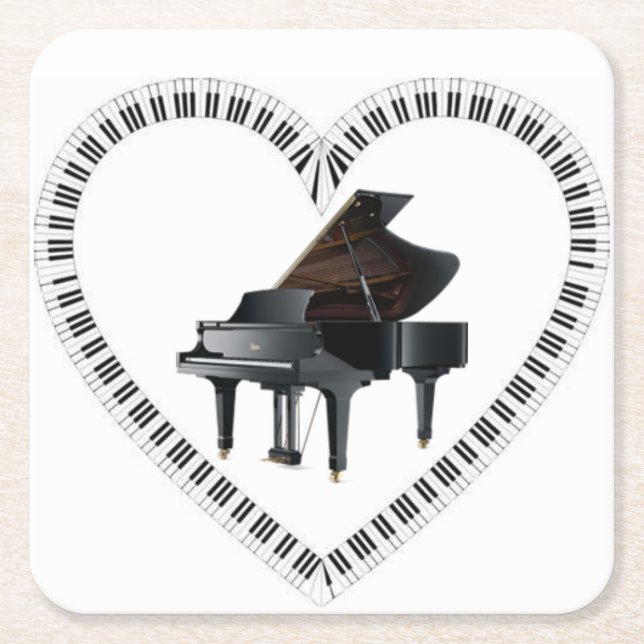 Kärlek min piano underlägg papper kvadrat (Framsidan)