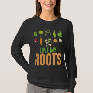 Kärlek min Root Vegetables Gardener Funny T Shirt