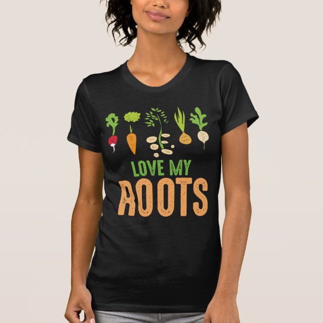 Kärlek min Root Vegetables Gardener Funny  T Shirt (Framsida)