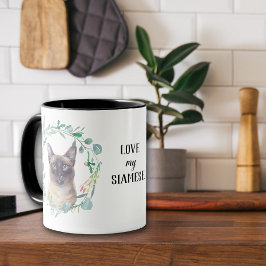Kärlek Min siamesiska kattutandningskassett Mugg