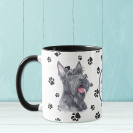 Kärlek Min skotska terrier Hund Pawprint Mugg