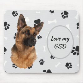 Kärlek Min tyska Shepherd Hund Pawprint Mouse Pad Musmatta