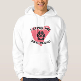 Kärlek min vän tass - Valentines day Gift Hoodie