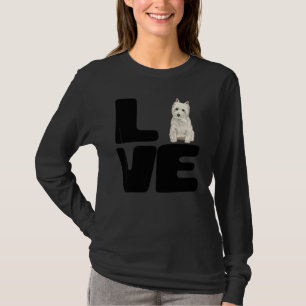 Kärlek Min West Highland White Terrier Hund T Shirt