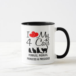Kärlek Mina fyra katter Mugg