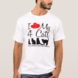 Kärlek Mina fyra katter Tee